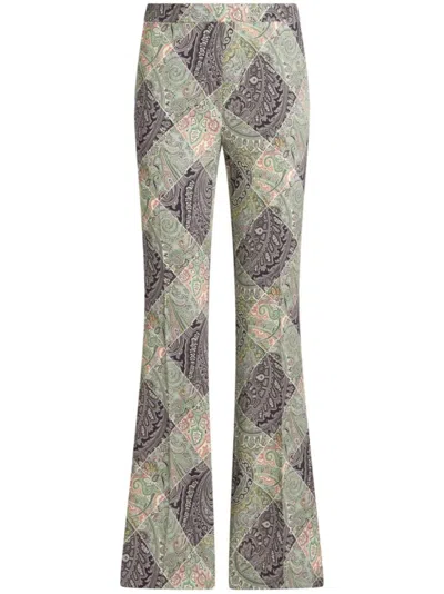 Etro Flared Patchwork Trousers