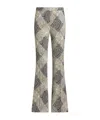 Etro Flared Printed Cady Trousers In Nude