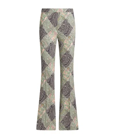 ETRO FLARED PRINTED CADY TROUSERS