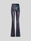 Etro , Flared Printed Chenille Trousers, Woman, Size 48 In Multi