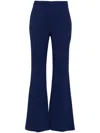 Etro Flared Blue Trousers With Smooth Finish In Blue