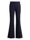 Etro Flared Wool-blend Tricotine Trousers In Blue