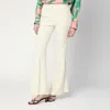 Shop Etro Flared Trousers In Ivory Viscose In White
