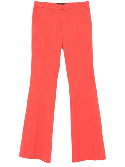 Etro Flared Trousers In Vibrant Orange