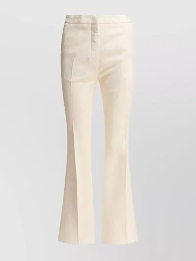Etro Flared Trousers With Front Crease And Back Pockets In Beige