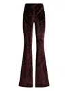 Etro Flared Trousers With Jacquard Effect In Burgundy