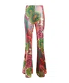 Etro Flared Trousers With Multicoloured Floral Print In Multi-color