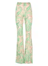 Etro Flared Viscose Pants With Vibrant Floral Pattern In Neutrals