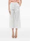 Etro Cotton Cropped Fit Palazzo Pants In White
