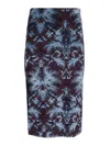Etro Flocked Flower Paisley Midi Skirt