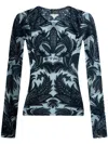 Etro Signature Print Long-sleeved Top In Black