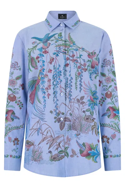Etro Printed Cotton Shirt In Multi