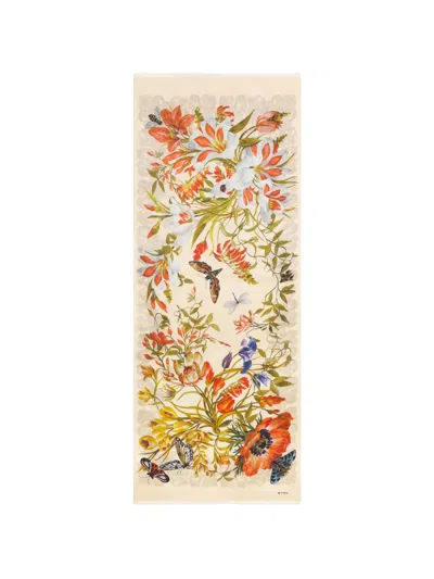 Etro Flora Fauna Scarf In Metallic
