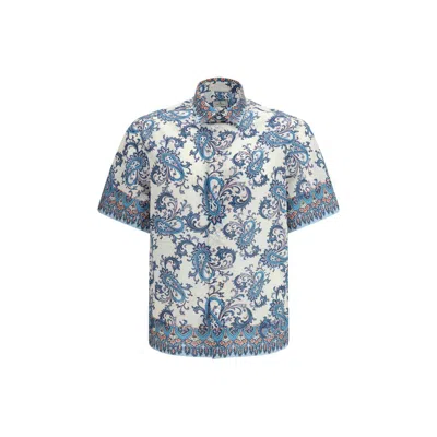 Etro Floral And Paisley Cotton Shirt In White