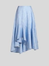 Etro Floral Asymmetric Midi Skirt In Light Blue