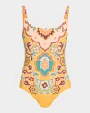 Etro Floral Backless One-piece Swimsuit In Multi