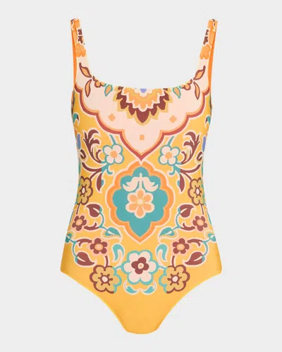 ETRO FLORAL BACKLESS ONE-PIECE SWIMSUIT