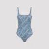 Etro Floral Backless One-piece Swimsuit In Blue