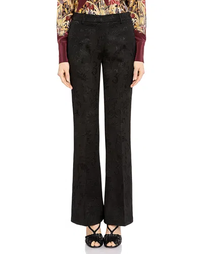 Etro Floral Bootcut Pants In Black