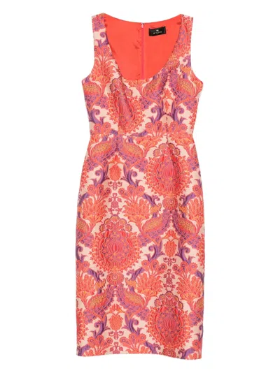 ETRO FLORAL-BROCADE SLEEVELESS DRESS