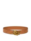 Etro Floral-buckle Leather Belt In Brown