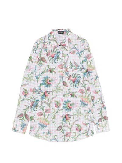 Etro Floral Checked Shirt In Multi