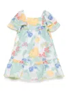 Etro Floral Cloqué Dress In Green