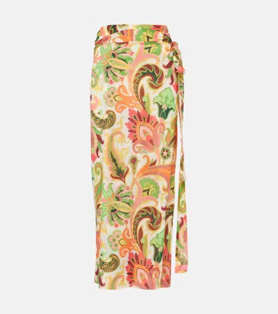 Etro Floral Cotton-silk Beach Cover-up In Multicolor