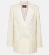 Etro Double-breasted Cotton And Wool-blend Jacquard Blazer In Panna