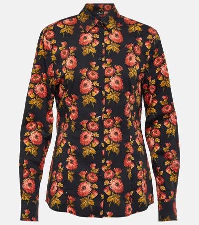 Etro Floral Cotton-blend Shirt In Multicoloured