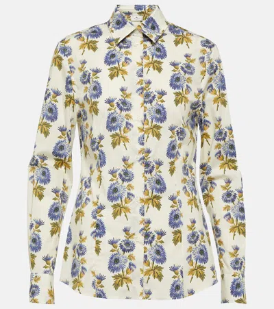 Etro Floral Cotton-blend Shirt In Multicoloured