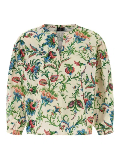 Etro Floral Cotton Blouse Shirt And Blouse Multicolor