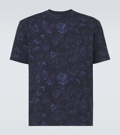 Etro Paisley-print Short-sleeve T-shirt In Blue