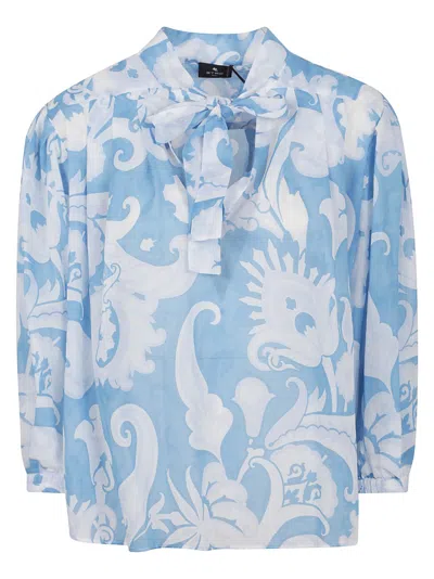 ETRO ETRO FLORAL DETAIL COTTON TOP WITH RELAXED FIT