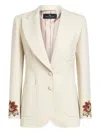 Etro Cool Wool Jacket With Embroidery In Brown