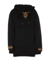 Etro Hooded Sweatshirt With Foliage Embroidery In Black