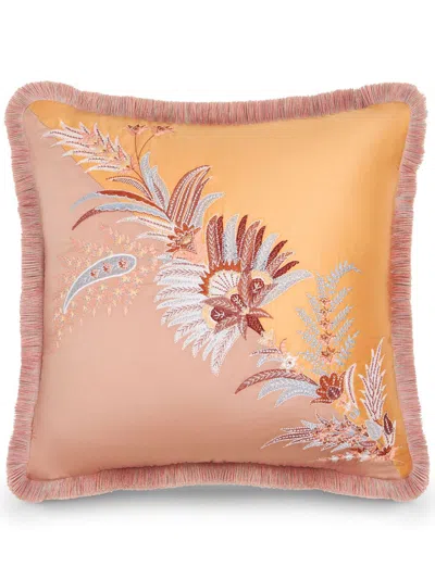 Etro Floral-embroidered Cushion (45cm X45cm) In Rosa