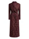 Etro Floral-embroidered Double-breasted Coat In Burgundy