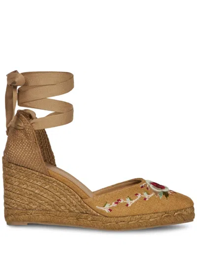 Etro , Wedge Espadrilles With Embroidery, Woman, Size 40 In Nude