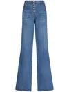 Etro Baggy High Waist Wide Leg Denim Trousers In Blau
