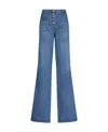 Etro Blue Flared Jeans With Multicolor Embroideries In Blue