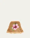 Etro Floral Embroidered Logo Paper Straw Bucket Hat In Natural