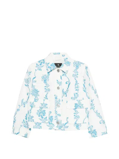 Etro Floral-embroidered Patch-pockets Jacket In Multi