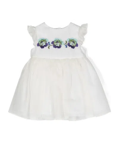 Etro Floral Embroidered Ruffled Dress In White