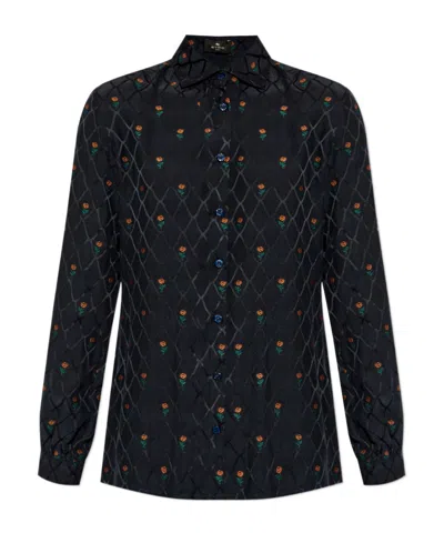 ETRO ETRO FLORAL EMBROIDERED SHIRT