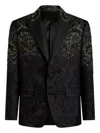 Etro Floral-embroidered Single-breasted Blazer In Black