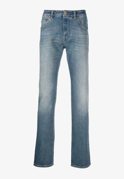 Etro Floral Embroidered Straight Jeans In Blue