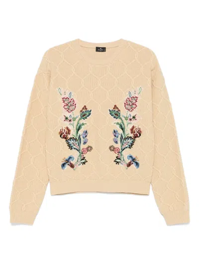 ETRO FLORAL-EMBROIDERED SWEATER