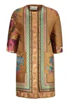 Etro Floral-embroidered Coat In Beige