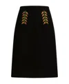 Etro Foliage Embroidered Sheath Skirt In Black